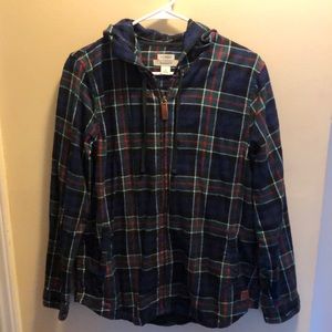 LL Bean Flannel zip up with hood